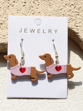 Dachshund Earrings & Keychain-NEW
